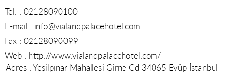 Vialand Palace Amusement Park Hotel telefon numaralar, faks, e-mail, posta adresi ve iletiim bilgileri
